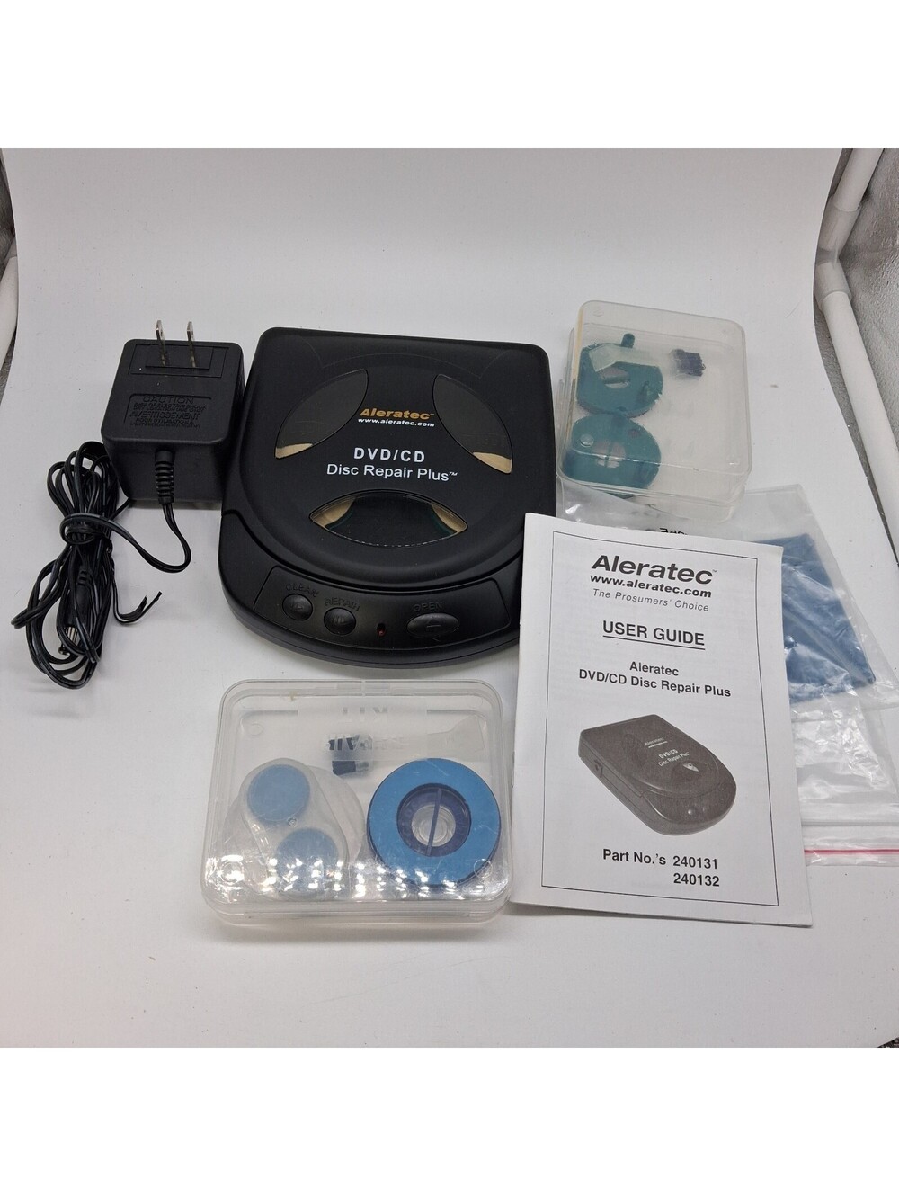 Aleratec DVD CD Disc Repair Plus 240131 Resurfacer Cleaner Tested w Accessories